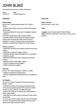 Resume Madrid template