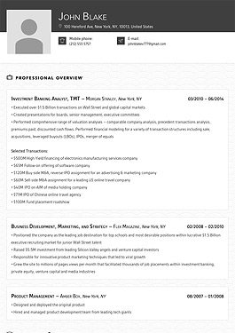 Resume Zurich template