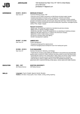 Resume Barcelona template